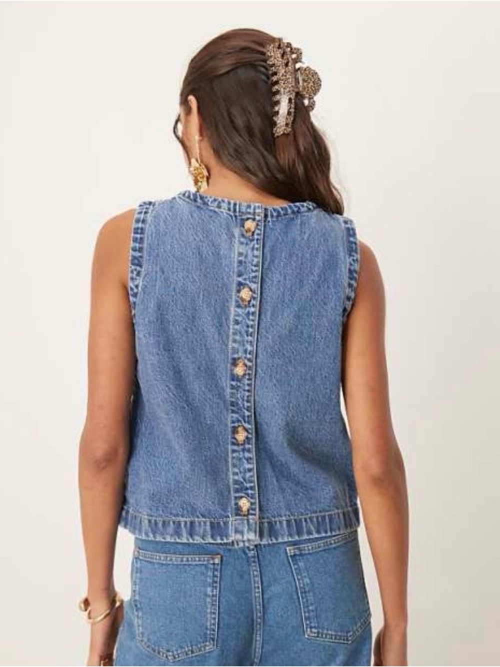 Abercrombie & Fitch Light Blue Denim Shell Tank - Picture 2 of 6